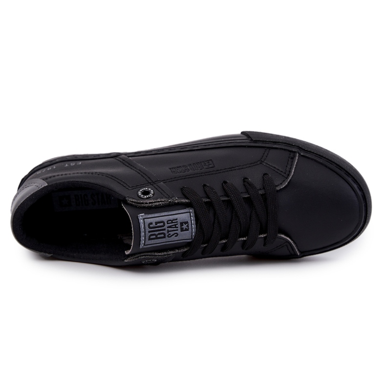 Tênis masculino de couro Big Star JJ174108 preto 2
