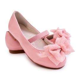 S.Barski Bailarinas infantis lacadas com laço rosa Zolly 3
