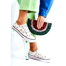 PS1 Tênis baixo feminino com flores brancas Janey branco 5 PS1 Tênis baixo feminino com flores brancas Janey branco 5