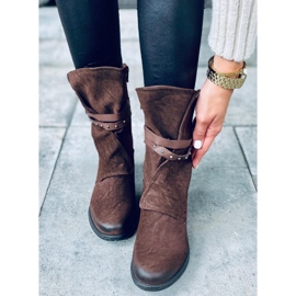 Botas femininas militares Aina Brown castanho 1