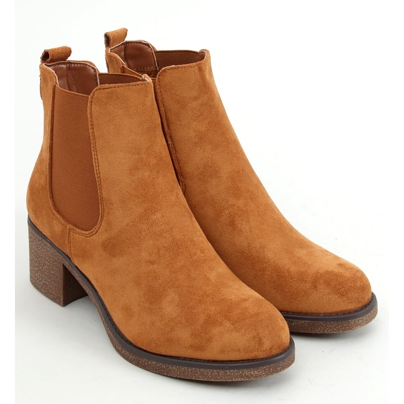 Botas Chelsea de salto baixo Samara Camel marrom 1