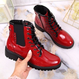 Botas lacadas isolantes vermelhas de mulher Vinceza vermelho 1