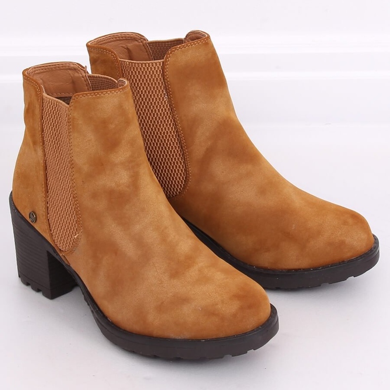 Botas Chelsea Salto alto Balea Camel castanho 2