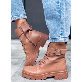 Botas militares Pomona Camel castanho 2