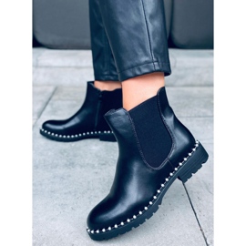 Botas Chelsea com pérolas Maxim Black preto 2