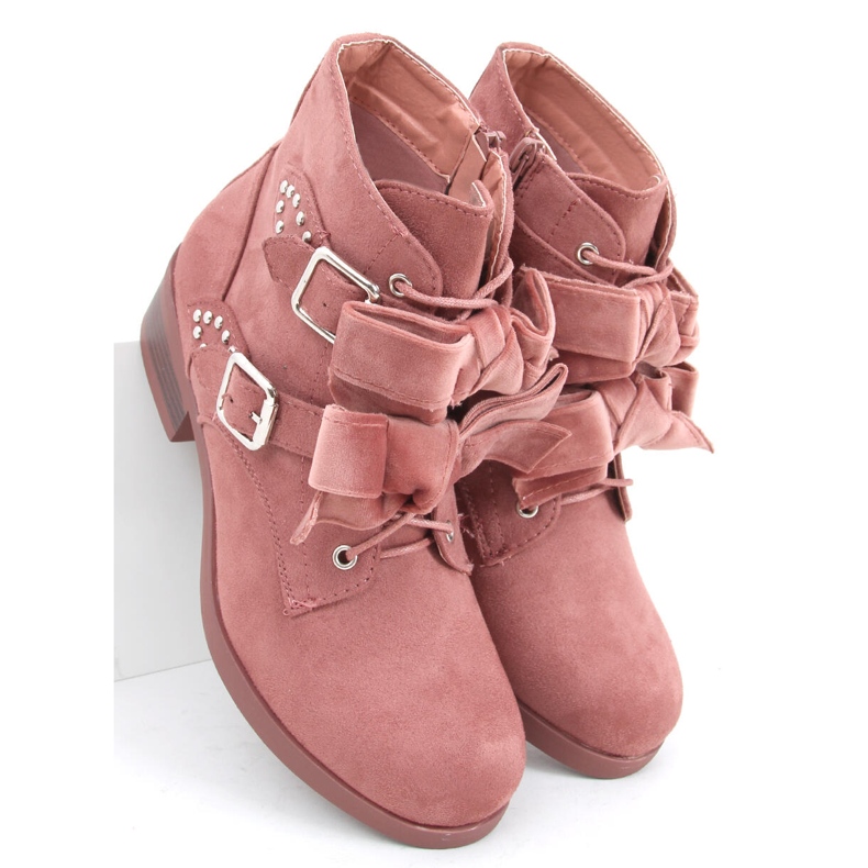 Botas de amarrar com laços rosa Lara 2