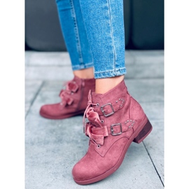 Botas de amarrar com laços rosa Lara 1