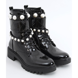 Sacos lacados com pérolas Beni Black preto 2