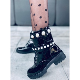 Sacos lacados com pérolas Beni Black preto 1