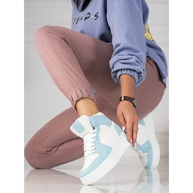 Tênis feminino High Shelovet branco e azul 1