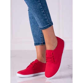 Tênis feminino leve Shelovet de tecido vermelho 1