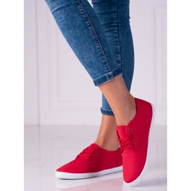 Tênis feminino leve Shelovet de tecido vermelho 2