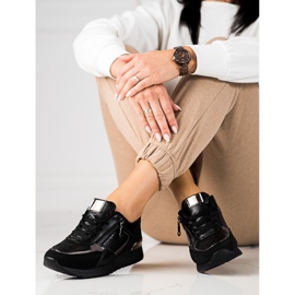 Tênis feminino na plataforma Shelovet preto 1