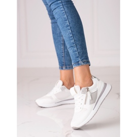 Sapatilhas Shelovet brancas de mulher com sola branca branco roxo 1