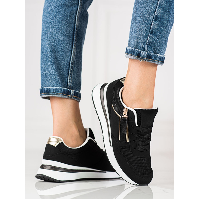 Tênis feminino Shelovet preto com sola branca 1