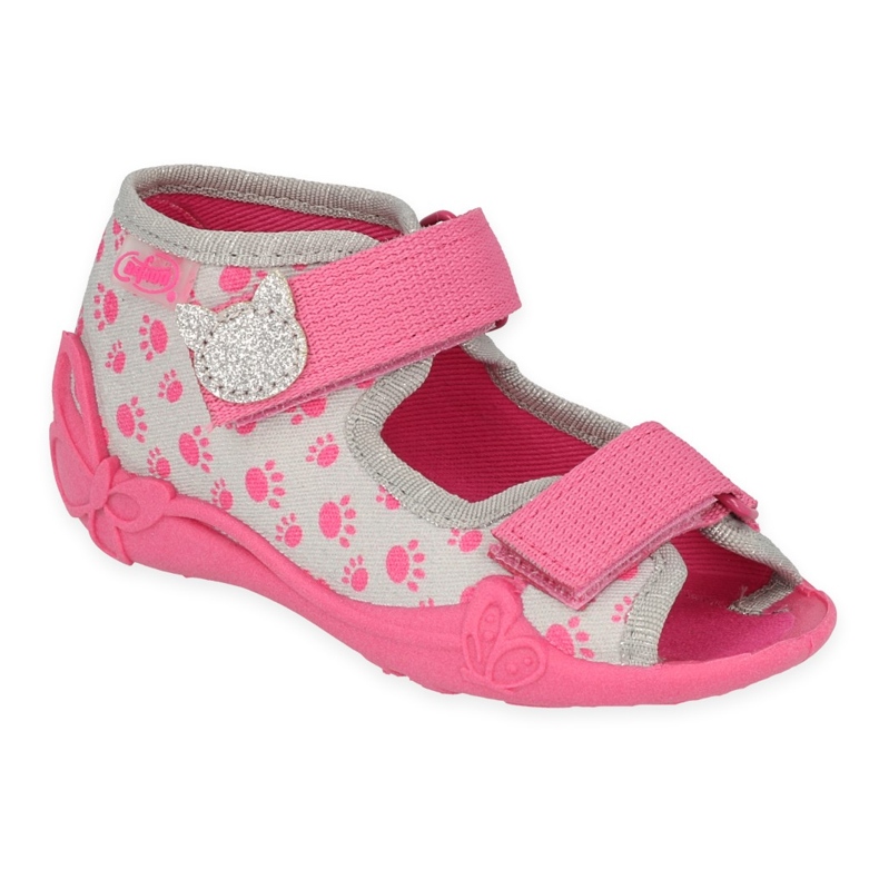 Calçado infantil Befado 242P109 rosa cinza 1
