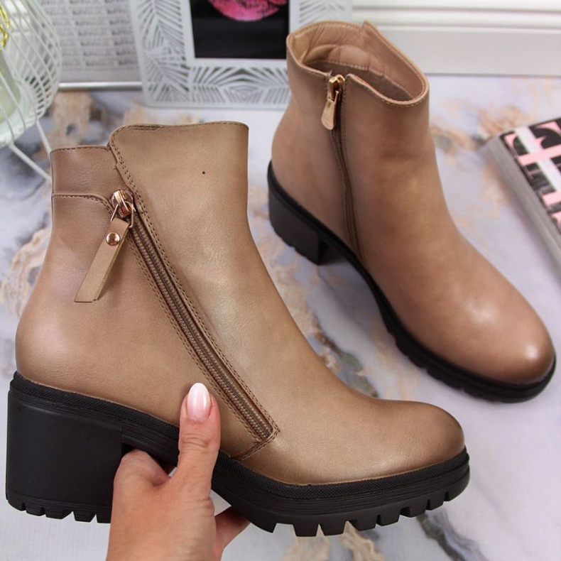 Vinceza W JAN139B botas bege de trabalho 1