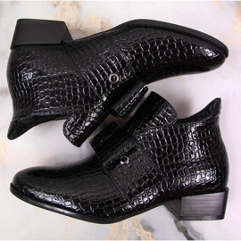 Botas de mulher Botas Jodhpur com laço Potocki preto lacado 1 Botas de mulher Botas Jodhpur com laço Potocki preto lacado 1