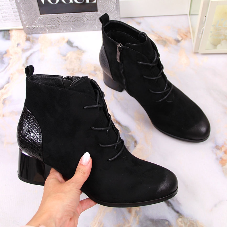 Botas femininas, isolantes em camurça eco preta Potocki preto 1