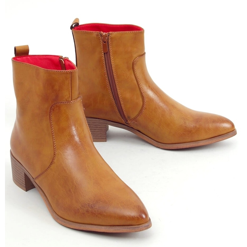 Bota de salto baixo Bellona Camel marrom 1