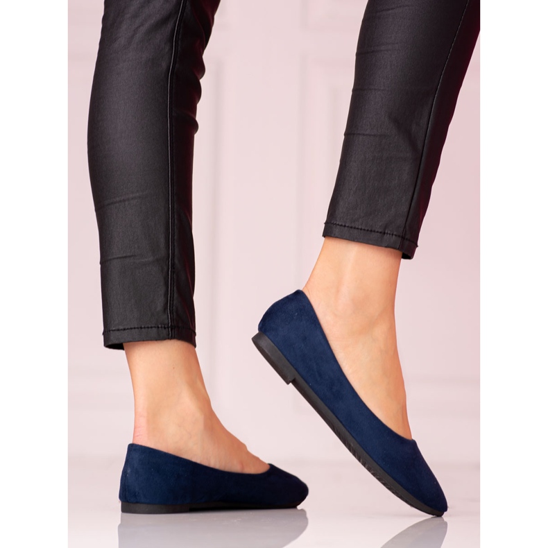 W. Potocki Bailarinas Potocki femininas azul marinho confeccionadas em camurça ecológica 1