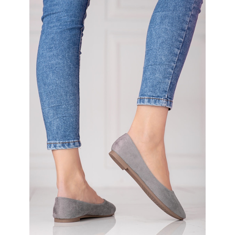 W. Potocki Bailarinas Potocki cinza feminina confeccionadas em camurça ecológica 1