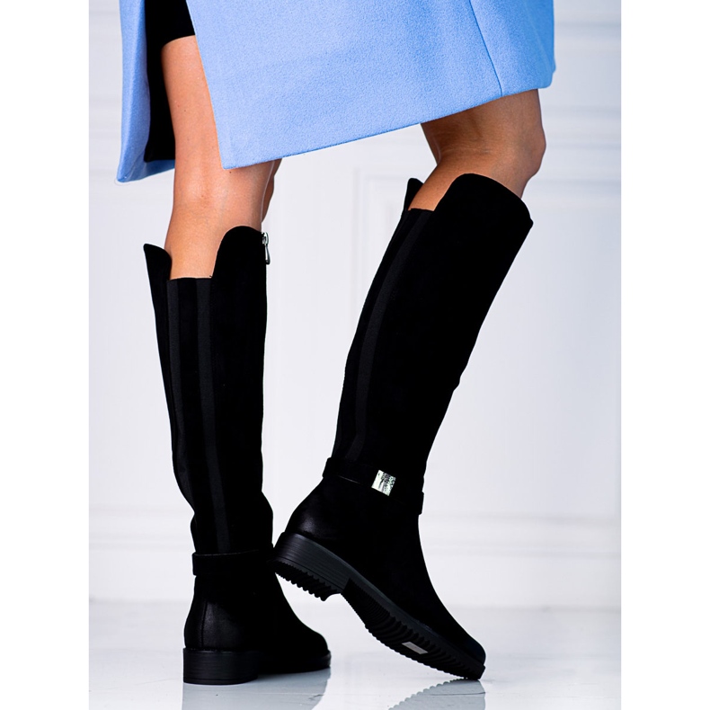 Botas de camurça ecológica pretas Vinceza confortáveis ​​para mulher preto 1