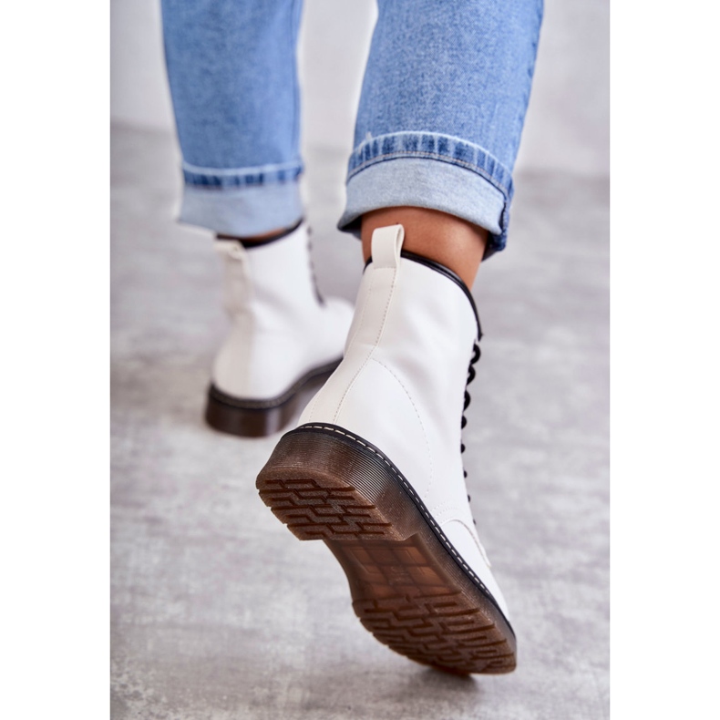 PG1 Botas Femininas Botas Combinadas Brancas Lavita branco 2