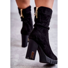 PG1 Botas de camurça com salto preto Volter 2