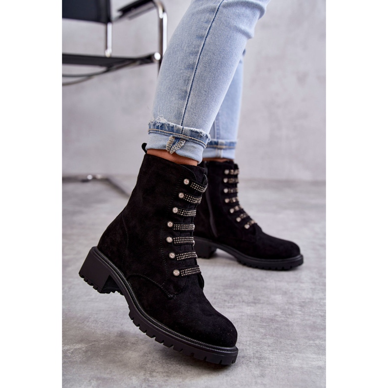 PG1 Botas de camurça preta Malesia com riscas decorativas preto 1 PG1 Botas de camurça preta Malesia com riscas decorativas preto 1