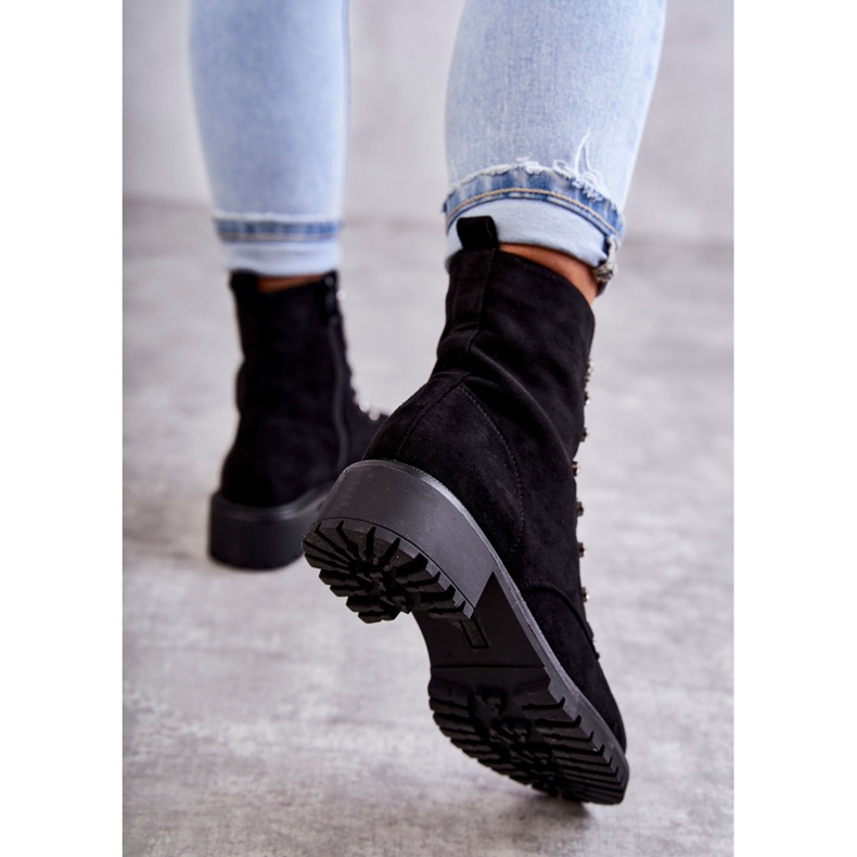 PG1 Botas de camurça preta Malesia com riscas decorativas preto 2 PG1 Botas de camurça preta Malesia com riscas decorativas preto 2