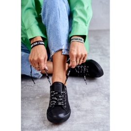 Tênis feminino de couro Big Star KK274106 preto 2