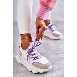 Tênis feminino Memory Foam System Big Star KK274029 Branco roxo 2
