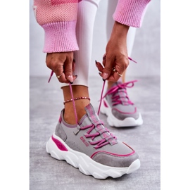 Tênis feminino Memory Foam System Big Star KK274030 Cinza rosa 2