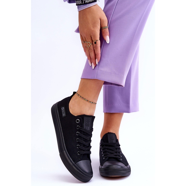 Tênis feminino de baixo material Big Star KK274009 preto 1