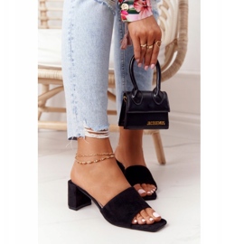 Sandálias de camurça com salto alto S.Barski 238-S1 Preto 5