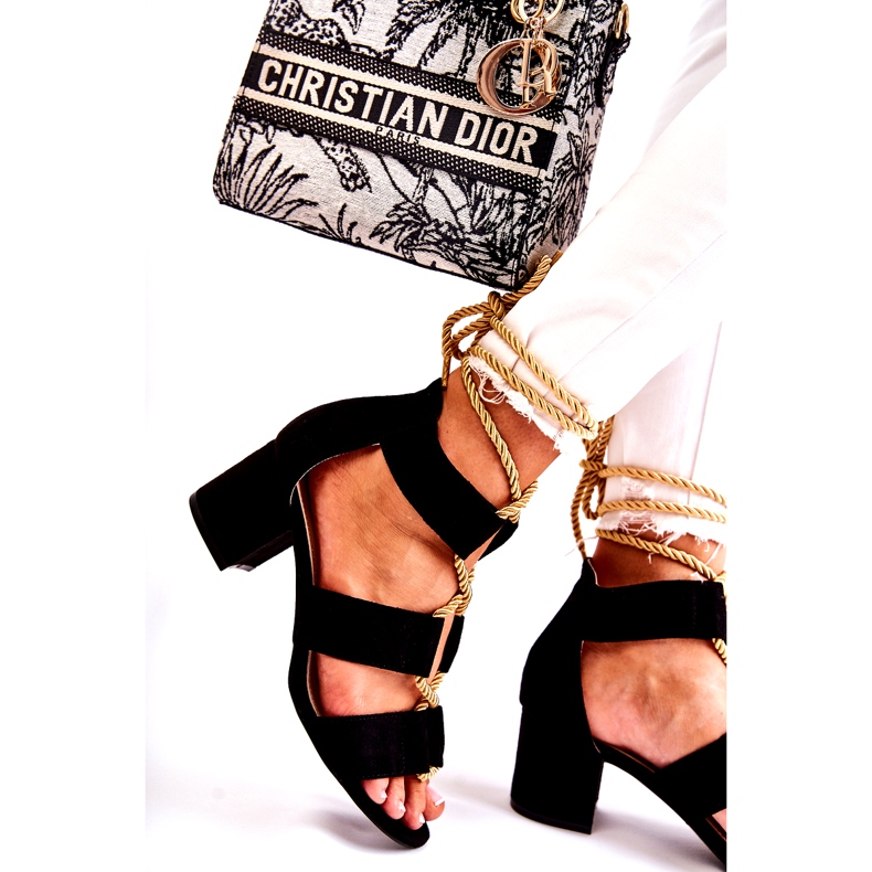 PG1 Sandálias pretas Erisa de salto baixo preto 2