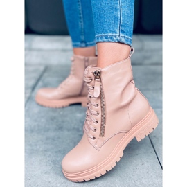 Botas de amarrar da Dontre Nude bege 1