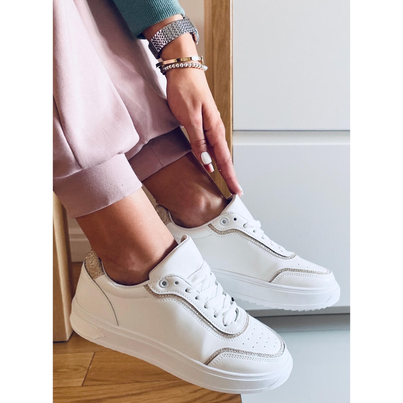 PA1 Tênis feminino Josie Golden branco dourado 2