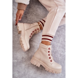 PG1 Trabalhadores de botas de couro no zíper bege Messa 1