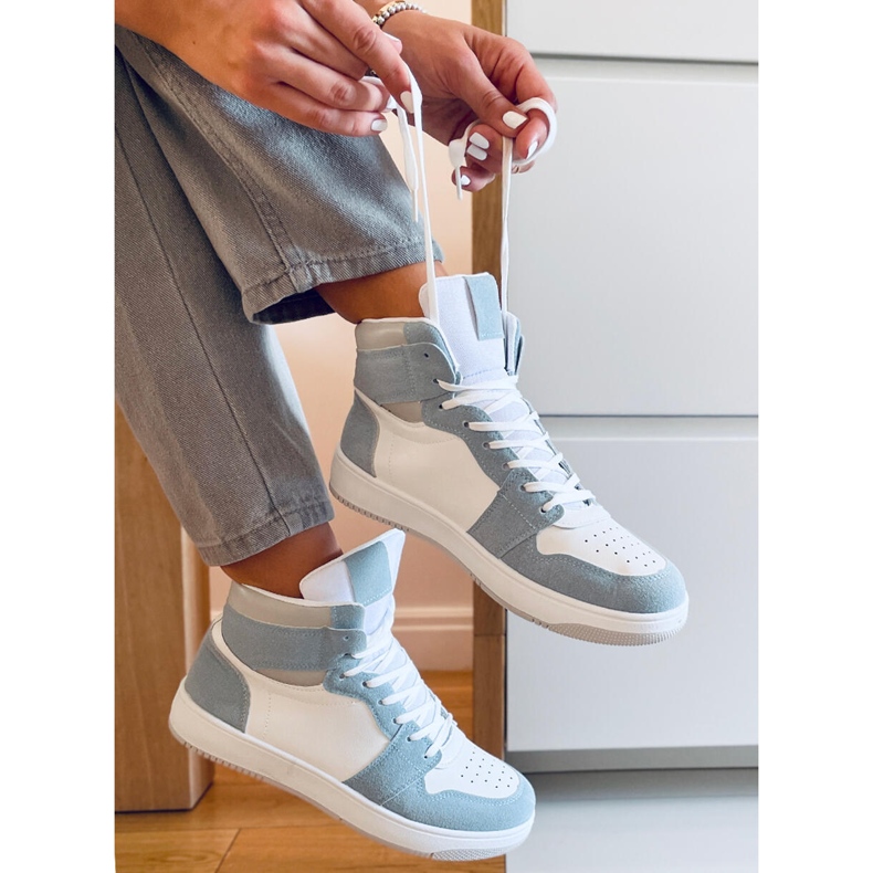 PA1 Tênis cano alto Dorcas Green branco azul 1