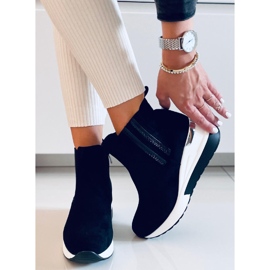 Estoque botas de cunha preta preto 1