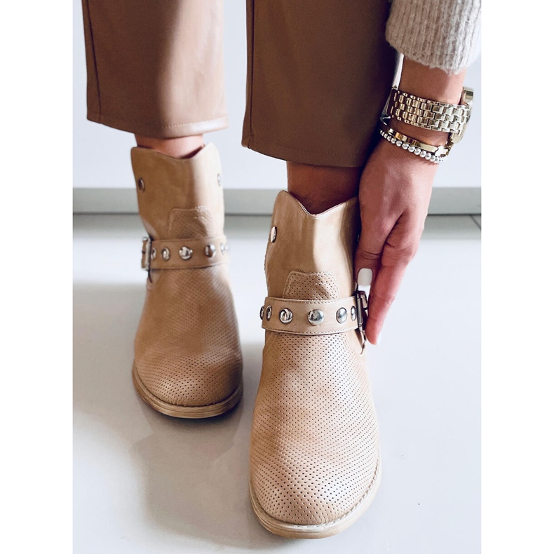 Botas rasas de damasco Cressida para mulher bege 2