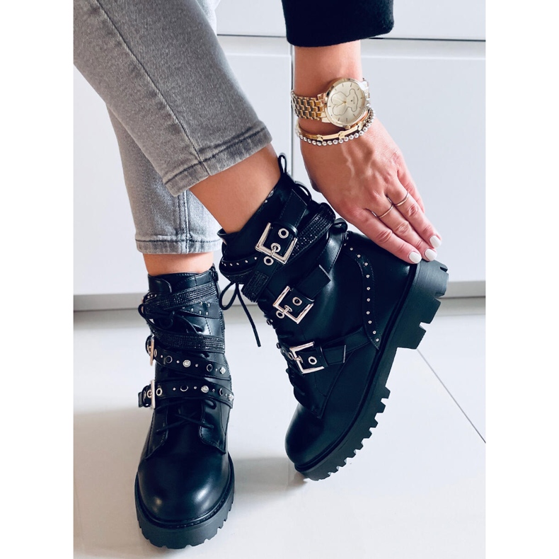 Botas militares Fleur Black preto 2