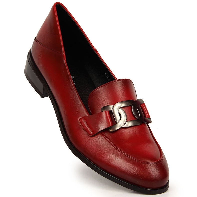 Sapatos femininos de salto alto com decoração bordô Vinceza vermelho 1