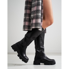 Botas femininas clássicas na plataforma Shelovet preto 1