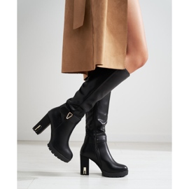 Botas femininas em um poste alto Shelovet preto 1