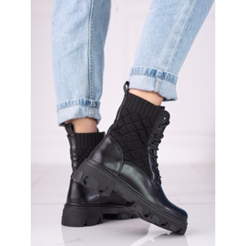 Bolsas femininas pretas acolchoadas com cordões Shelovet preto 2