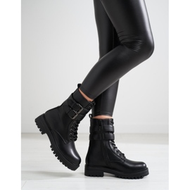 Trabalhadores femininos Shelovet com fivelas preto 1