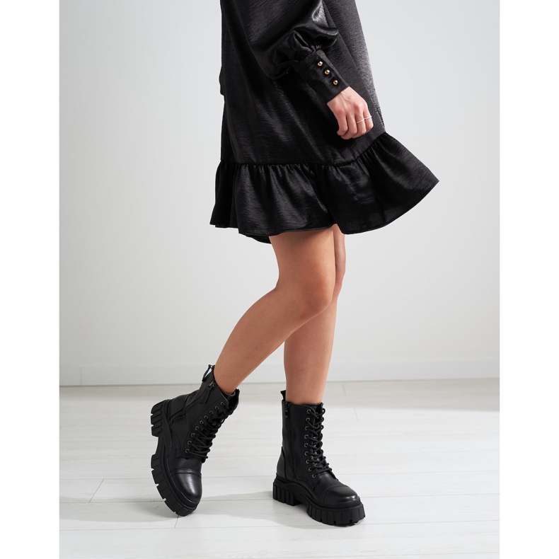 Malas femininas Shelovet pretas com zíper decorativo preto 1